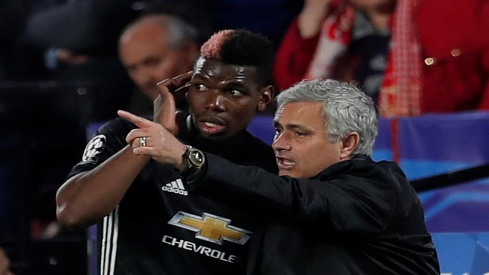 Paul Pogba and Jose Mourinho